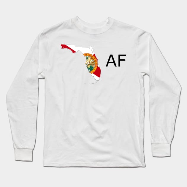 Florida Flag State Outline AF (black) Long Sleeve T-Shirt by Big Term Designs